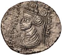 Parthian Kingdom. Phraatakes, with Queen Musa. Silver Drachm (3.02 g), 2 BC-AD 4/5 - 2