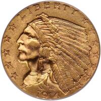 1914-D $2.50 Indian PCGS MS64