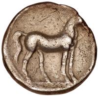 Iberia, Punic issues. Silver 1/2 Shekel (3.54 g), ca. 237-209 BC VF - 2