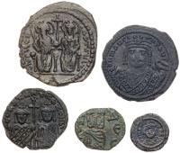 5-piece lot of Choice Quality Byzantine Bronzes