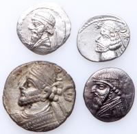 4-piece lot of Parthian Silver Coins