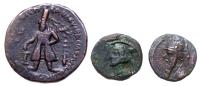 3-piece lot of Parthian and Kushan bronzes