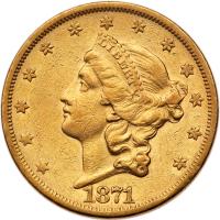 1871-CC $20 Liberty PCGS EF45