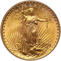 1911-S $20 St. Gaudens PCGS MS65