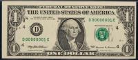 Terrific Serial #D00000001C $1 FRN