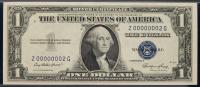 Outstanding $1 1935E Silver Cert s/n Z00000002G
