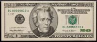 $20 1999 FRN Serial Number BL00000010A