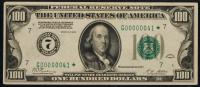 Very rare $100 1928 FRN star note #00000041*