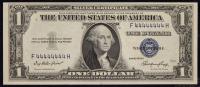$1 Silver Certificate solid serial #44444444