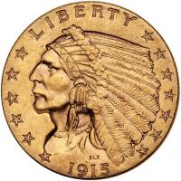 1915 $2.50 Indian PCGS MS62