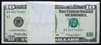 Scarce $10 1999 full pack of 100 STAR notes