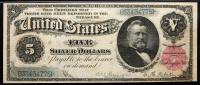 Very Fine $5 1886 Silver Dollar Back Note