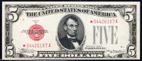 Near Gem $5 1928A Legal Tender Star Note