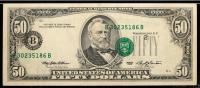 Abnormally large 3rd Overprint shift $50 note