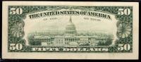 Abnormally large 3rd Overprint shift $50 note - 2