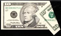 $10 Super Fold over Printed Error