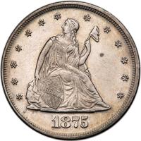 1875 Twenty Cents PCGS AU55