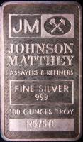 Johnson Matthey Silver 100 ozt Bar