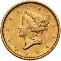 1852 $1 Gold Liberty PCGS AU53