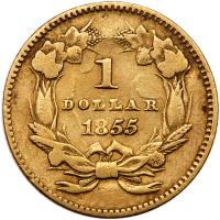 1855 $1 Gold Indian PCGS F15 - 2