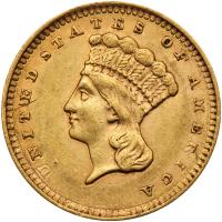 1858 $1 Gold Indian PCGS AU58