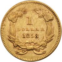 1858 $1 Gold Indian PCGS AU58 - 2