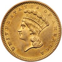 1861 $1 Gold Indian PCGS AU55