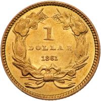 1861 $1 Gold Indian PCGS AU55 - 2
