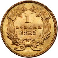 1885 $1 Gold Indian PCGS Unc Details - 2