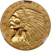 1912 $2.50 Indian NGC MS61