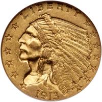 1913 $2.50 Indian NGC MS62