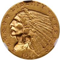 1915 $2.50 Indian NGC MS61