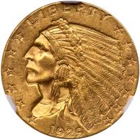 1929 $2.50 Indian NGC MS63