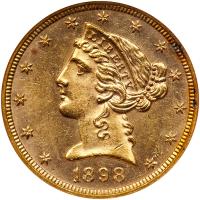 1898 $5 Liberty ANACS MS62