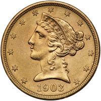 1903-S $5 Liberty PCGS AU58