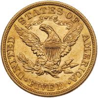 1908 $5 Liberty PCGS AU58 - 2