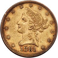 1881 $10 Liberty VF20