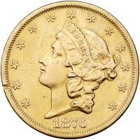1876-S $20 Liberty Sharpness of VF