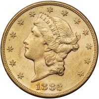 1882-S $20 Liberty PCGS AU58