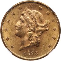 1893-S $20 Liberty NGC MS62