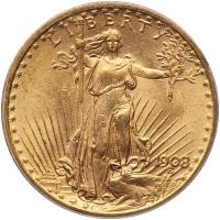 1908 $20 St. Gaudens. No Motto PCGS MS64