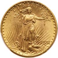 1908 $20 St. Gaudens. No Motto PCGS MS64