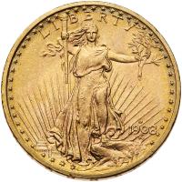 1908-D $20 St. Gaudens. No Motto PCGS MS63