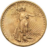 1909-S $20 St. Gaudens PCGS MS62