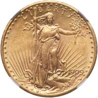 1909-S $20 St. Gaudens NGC Unc Details