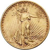 1910-S $20 St. Gaudens Sharpness of VF