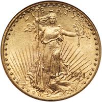 1911-D $20 St. Gaudens NGC MS64