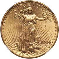 1914-D $20 St. Gaudens NGC MS63