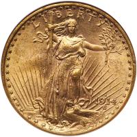 1914-S $20 St. Gaudens NGC MS63