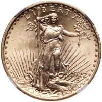 1922 $20 St. Gaudens NGC MS63